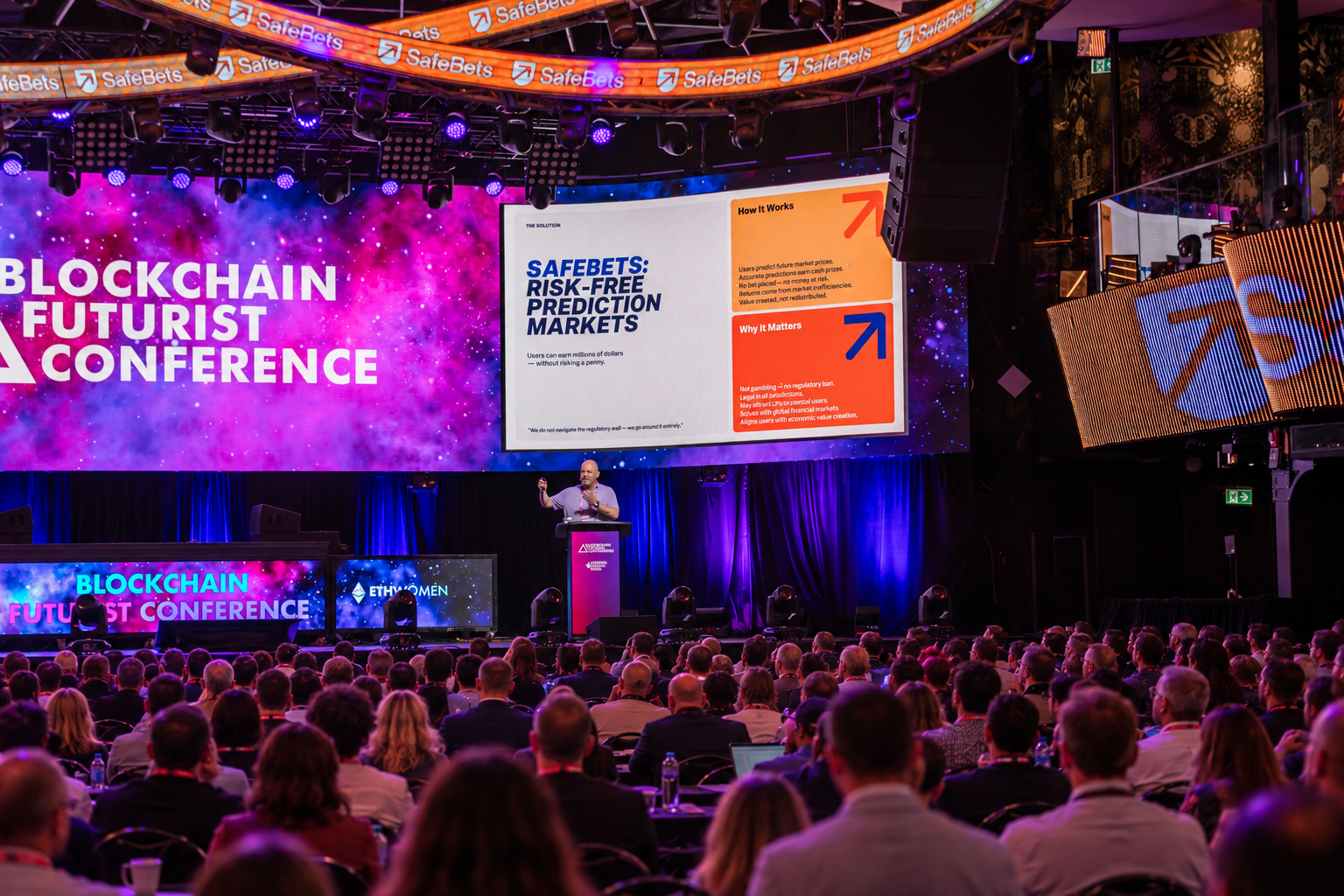 SafeBets keynote on stage